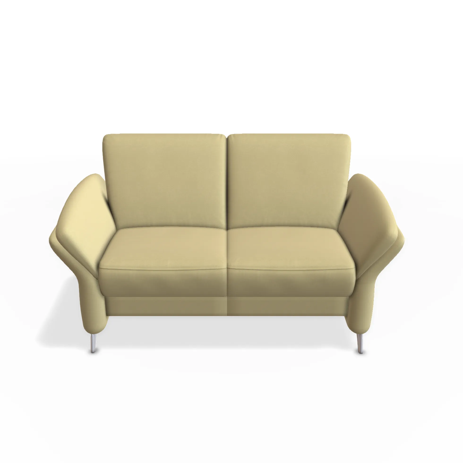 2- sitzer sofa noah mit 2 armlehnen in goldgelben webstoff